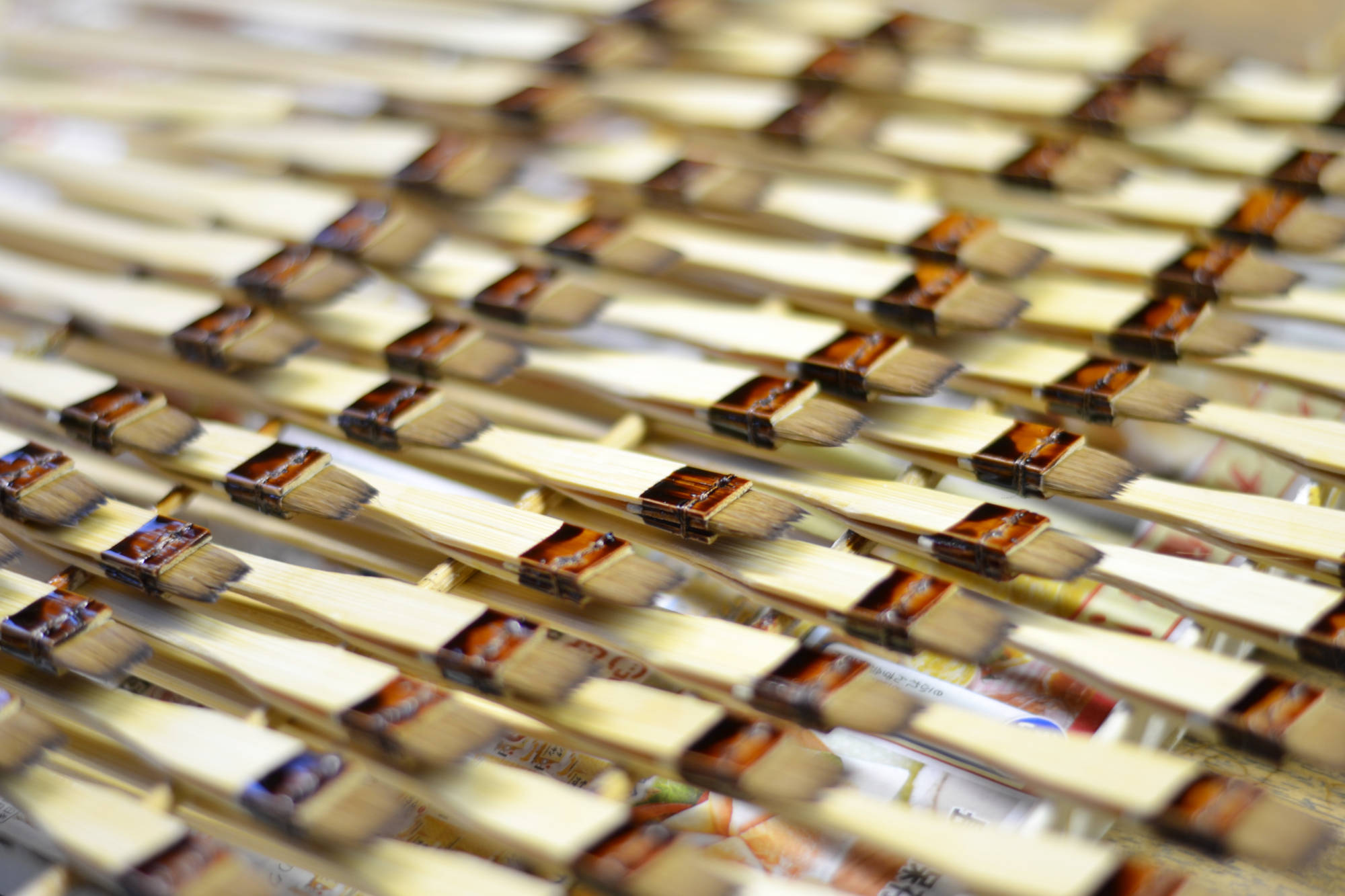 梵字筆（梵字刷毛）製造中